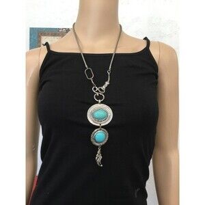 Silver Necklace With Turquoise Accents